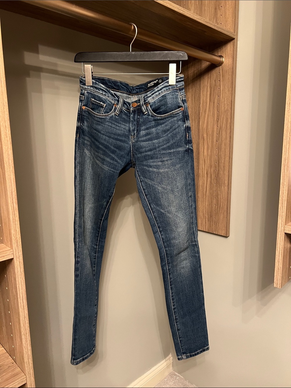 Blank NYC Distressed Dark Blue Skinny Jeans